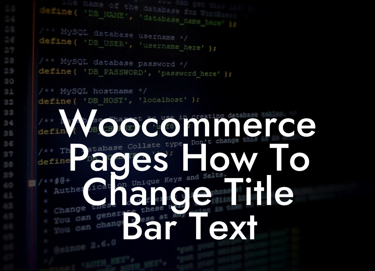 Woocommerce Pages How To Change Title Bar Text