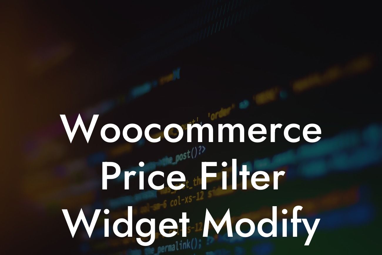 Woocommerce Price Filter Widget Modify