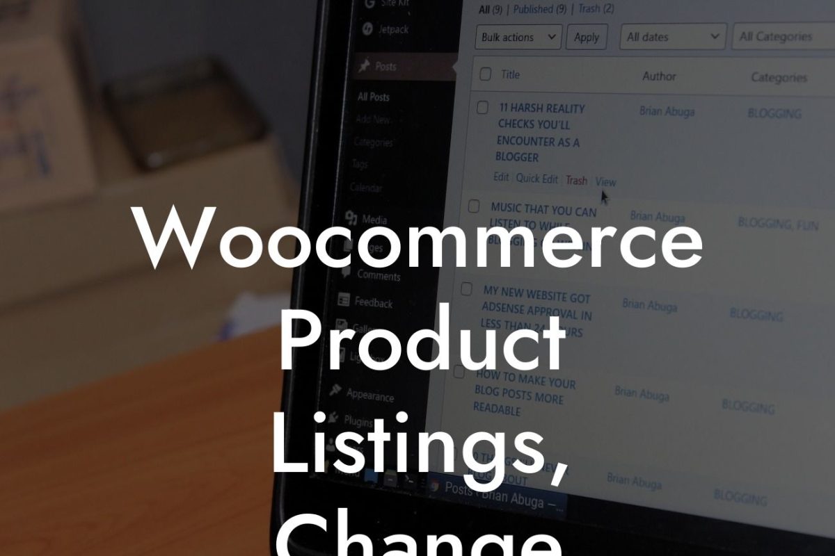 Woocommerce Product Listings, Change