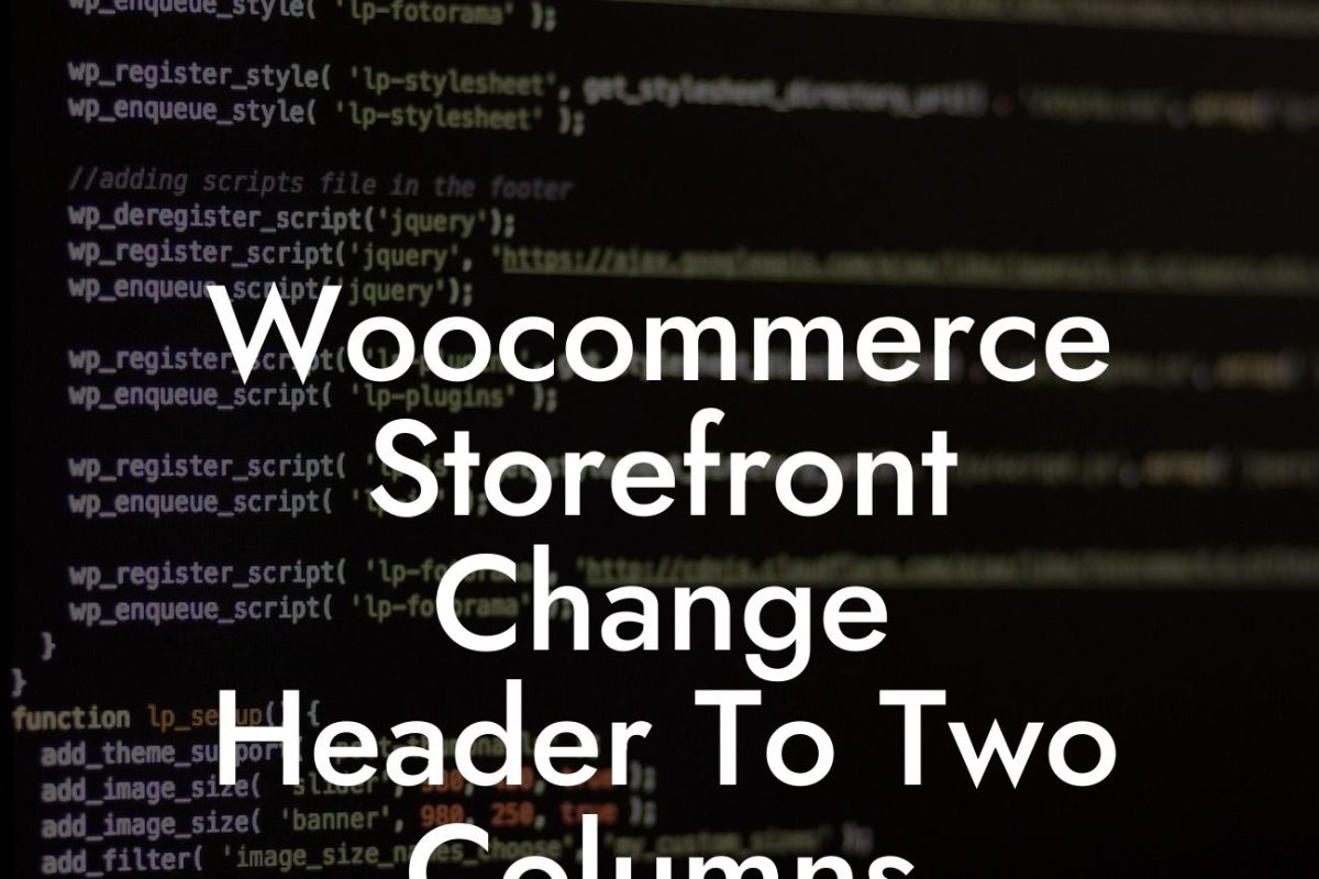 Woocommerce Storefront Change Header To Two Columns