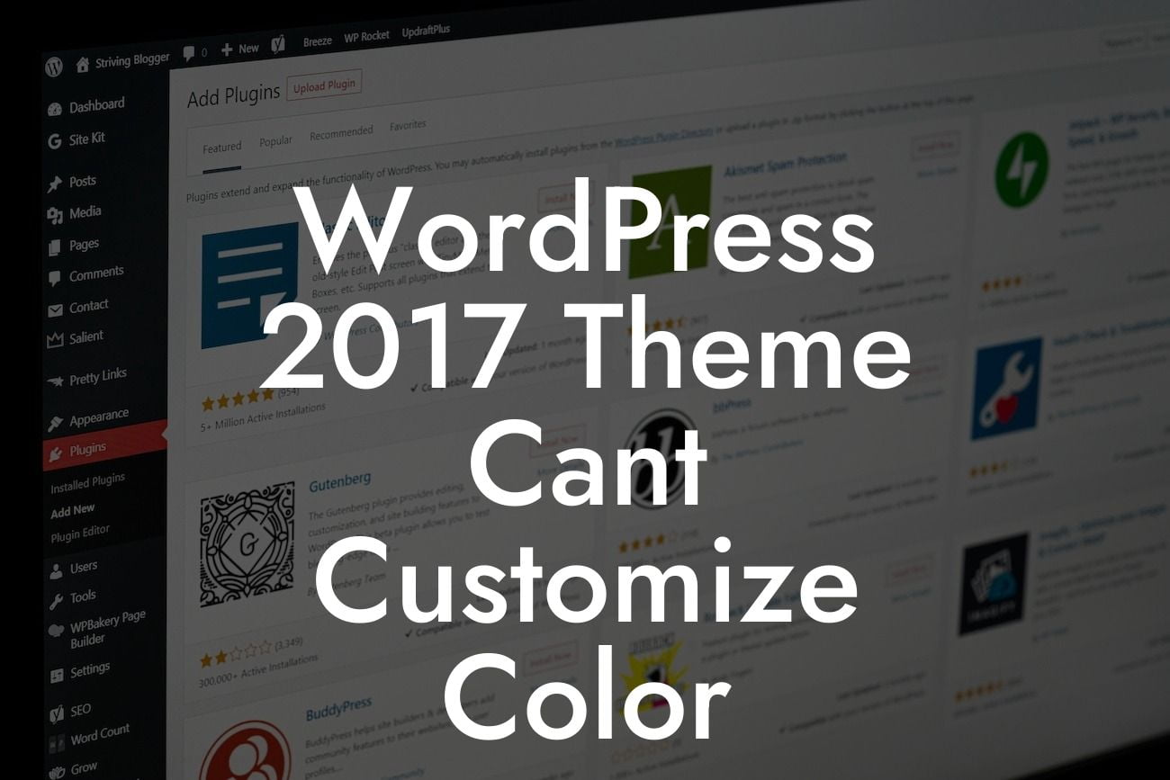 WordPress 2017 Theme Cant Customize Color