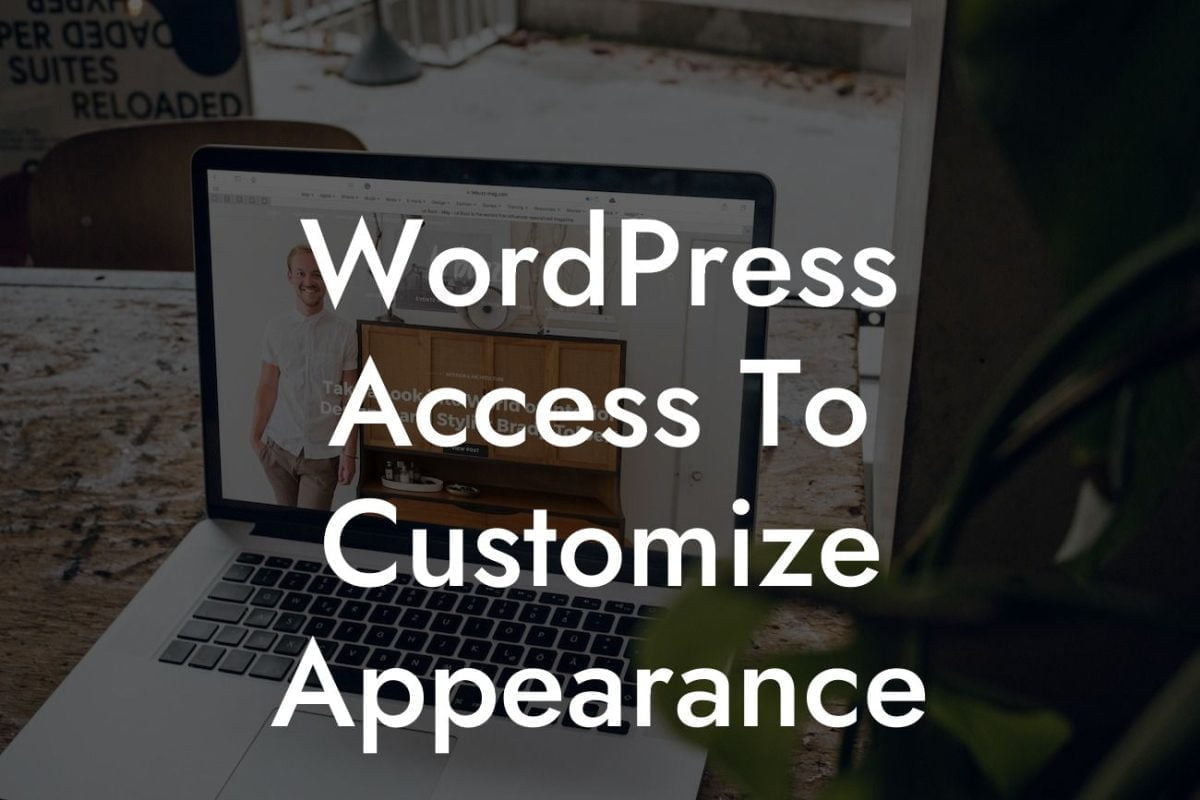 WordPress Access To Customize Appearance