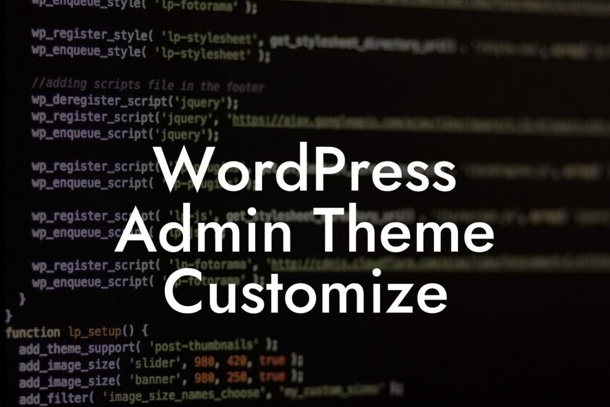 WordPress Admin Theme Customize