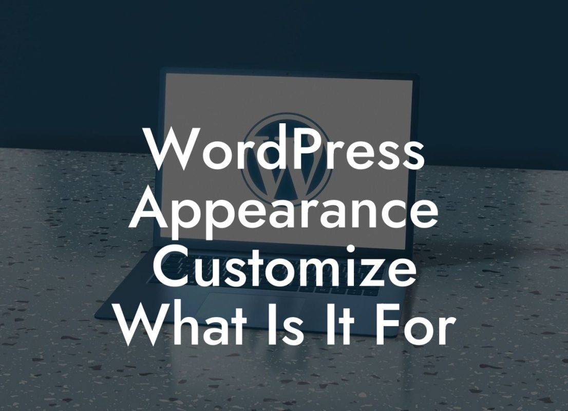 WordPress Appearance Customize What Is It For