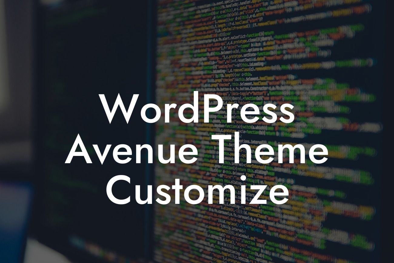 WordPress Avenue Theme Customize