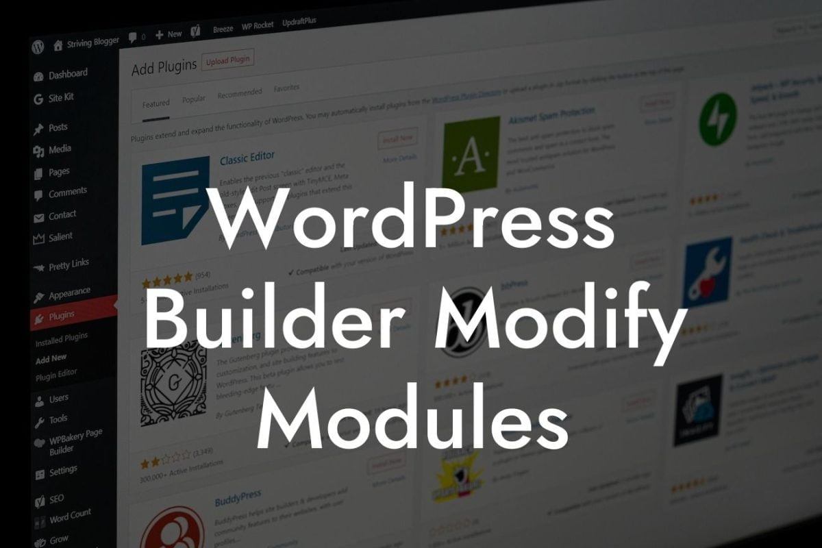 WordPress Builder Modify Modules