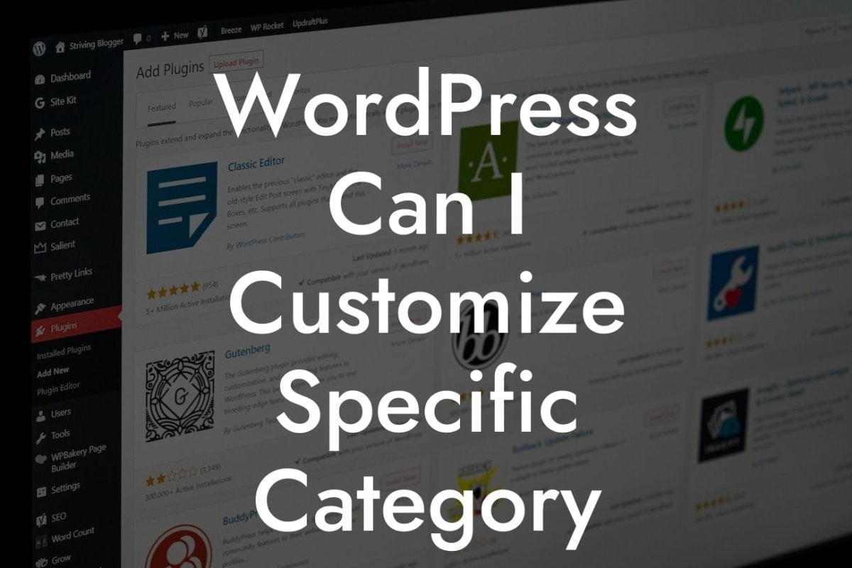 WordPress Can I Customize Specific Category Pages