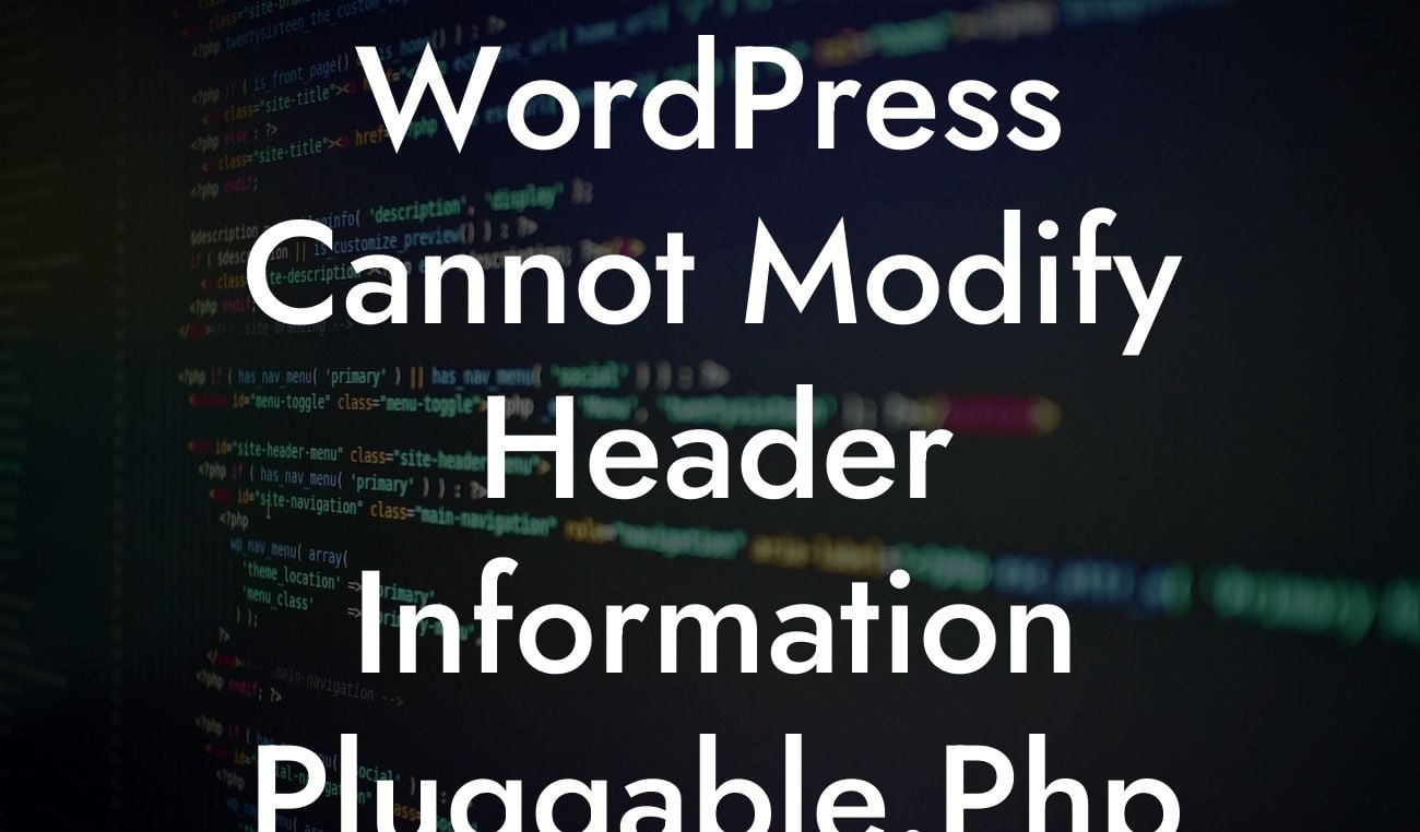 WordPress Cannot Modify Header Information Pluggable.Php 1174