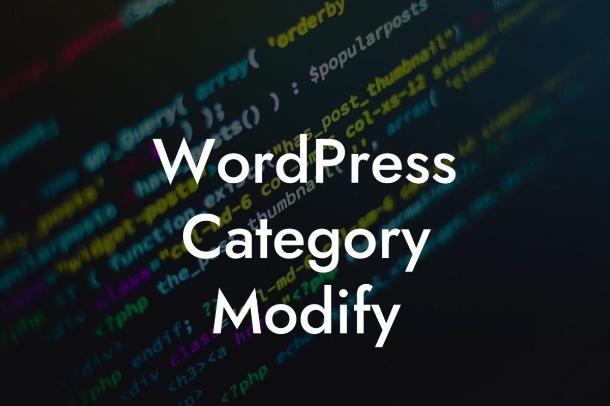 WordPress Category Modify