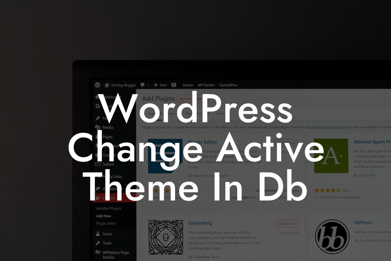 WordPress Change Active Theme In Db