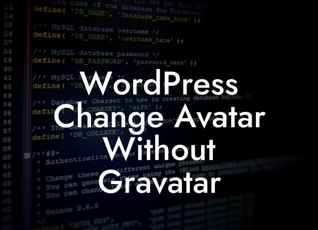 WordPress Change Avatar Without Gravatar