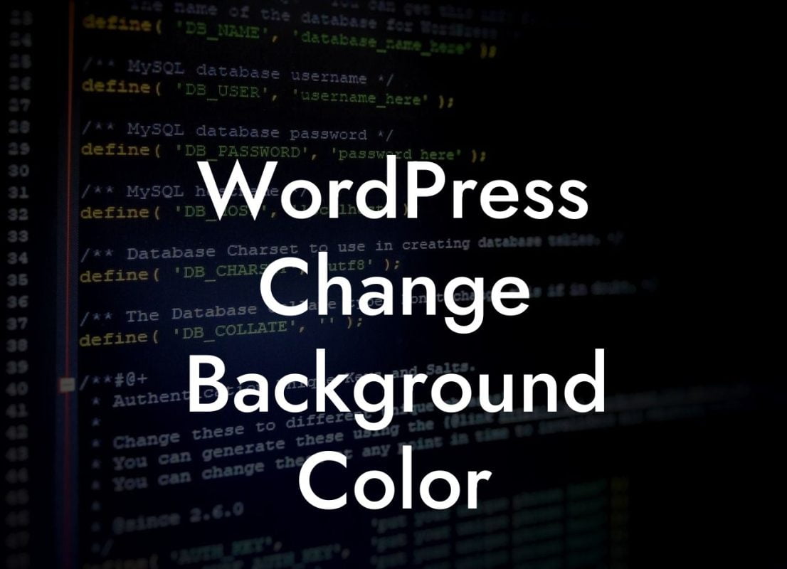 WordPress Change Background Color