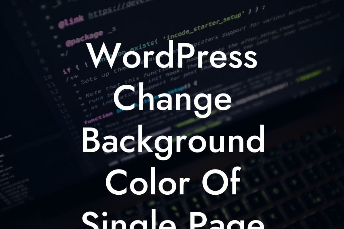 WordPress Change Background Color Of Single Page