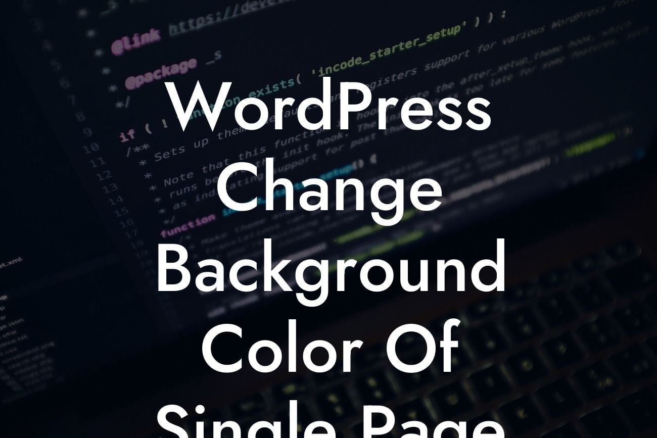 WordPress Change Background Color Of Single Page