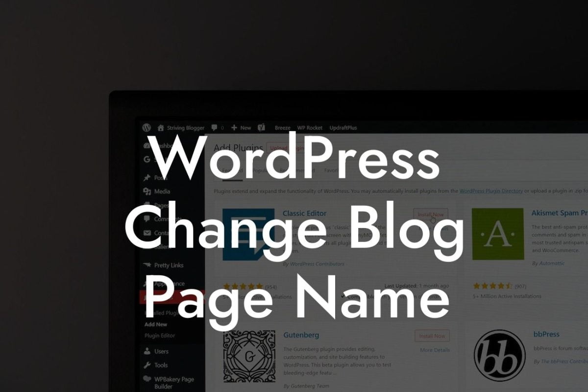 WordPress Change Blog Page Name