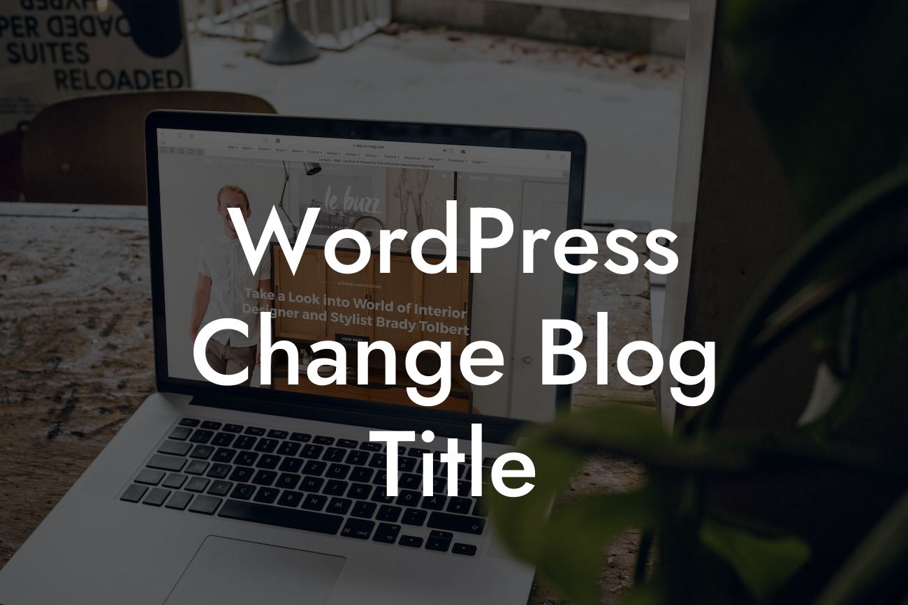 WordPress Change Blog Title