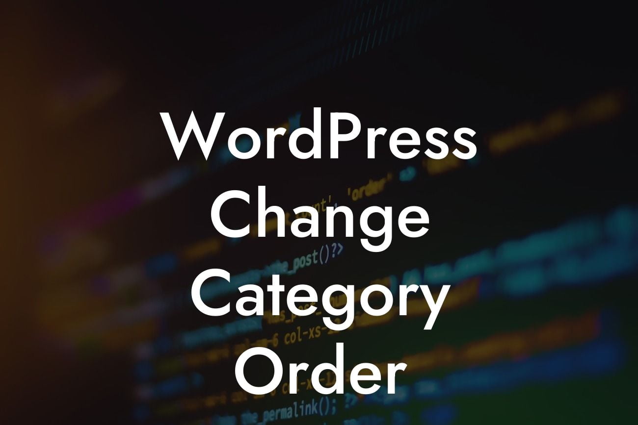 WordPress Change Category Order