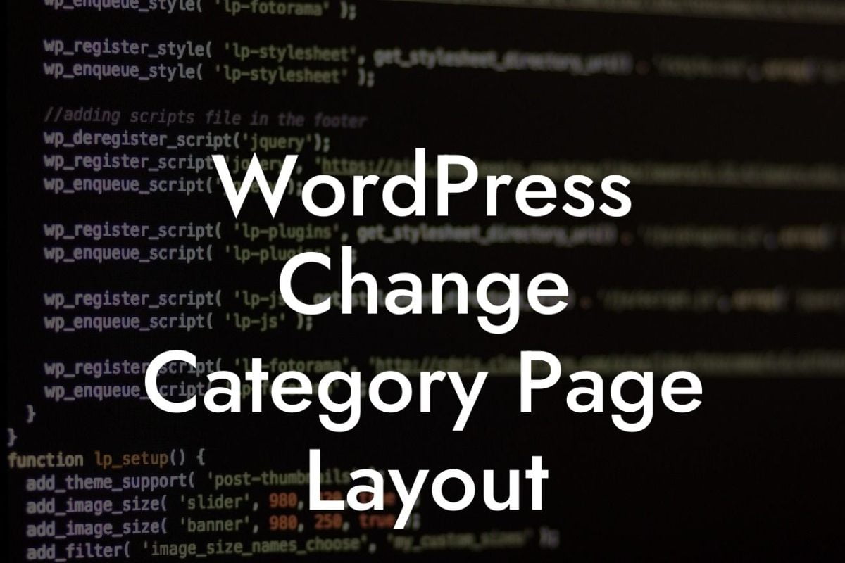 WordPress Change Category Page Layout