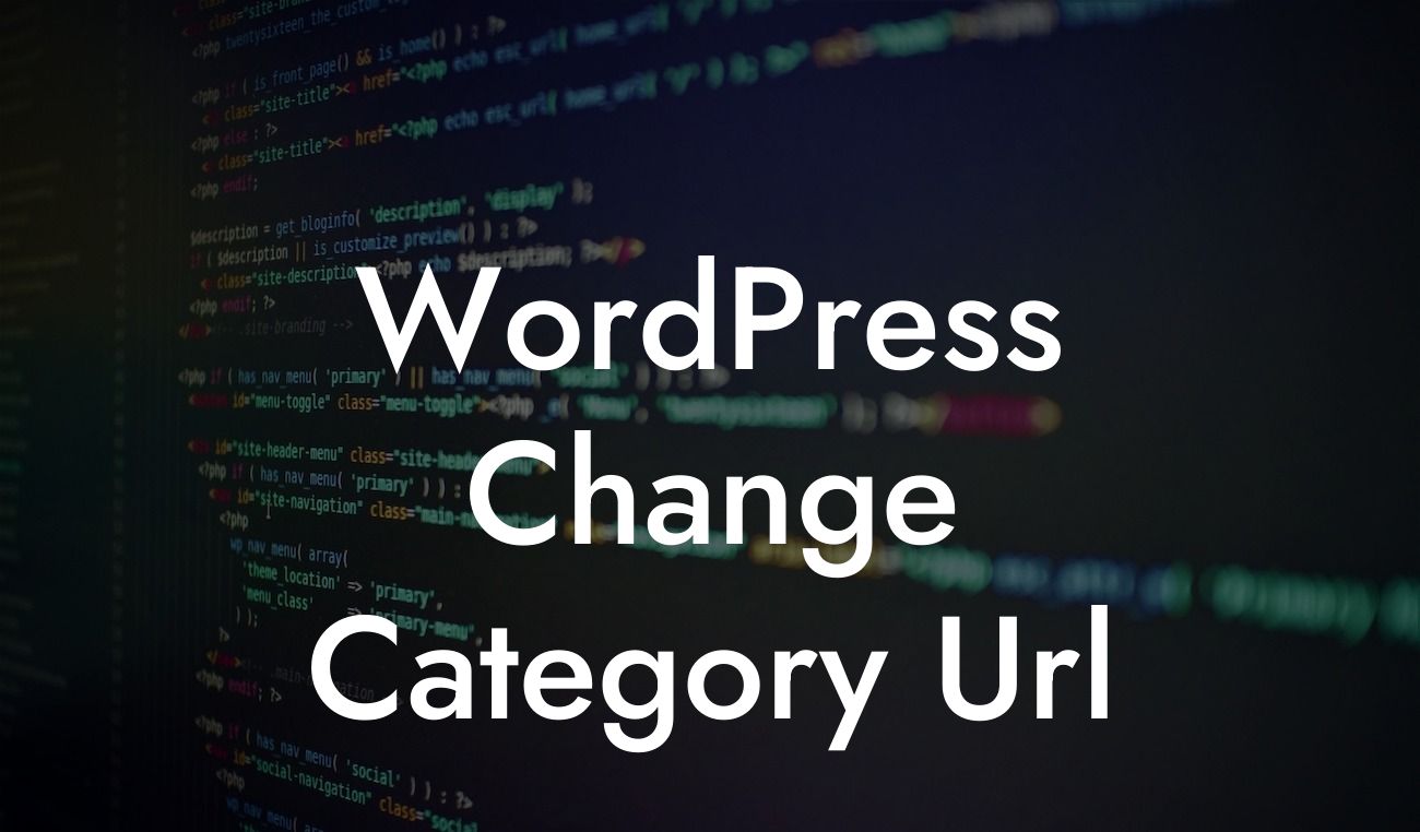 WordPress Change Category Url