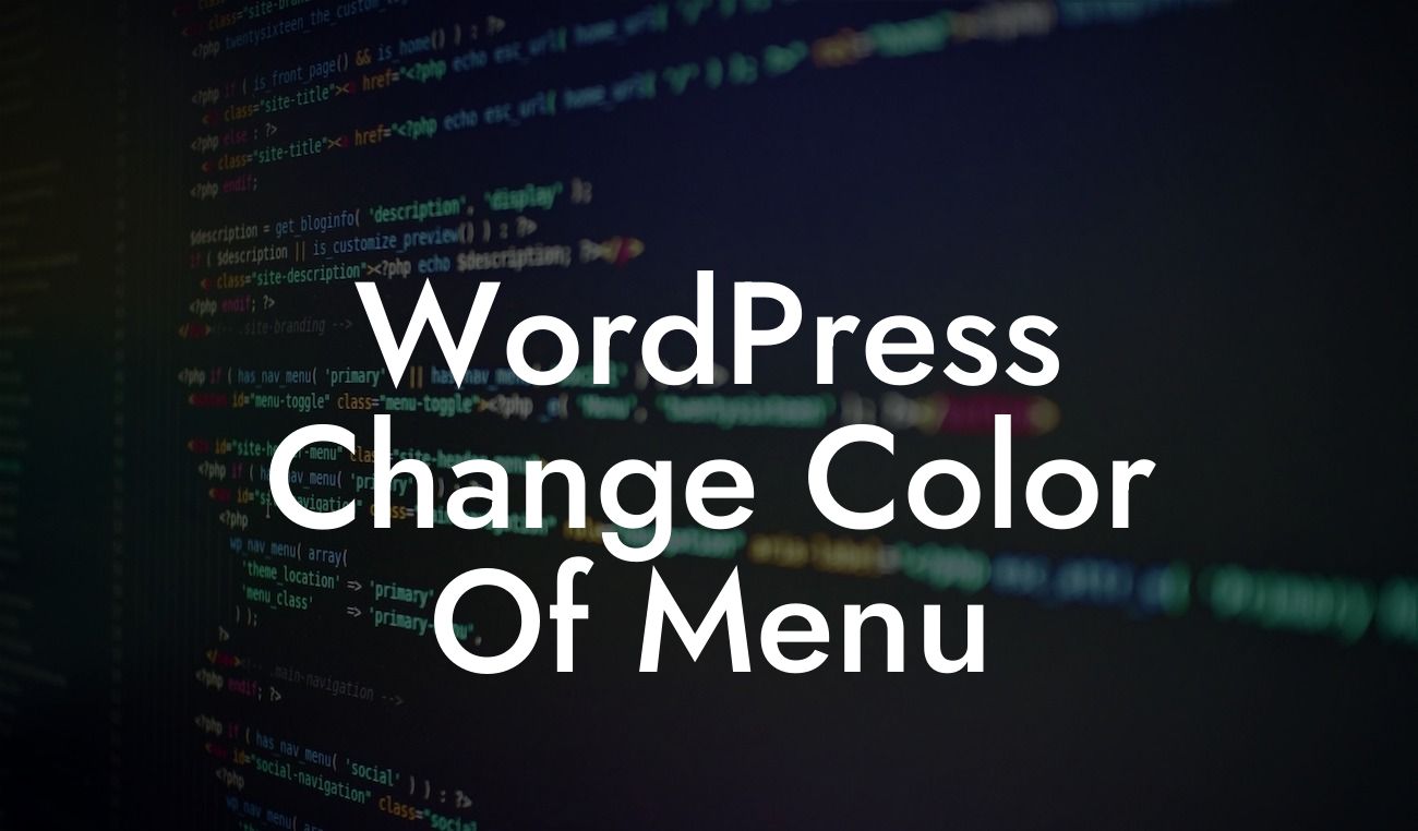 WordPress Change Color Of Menu