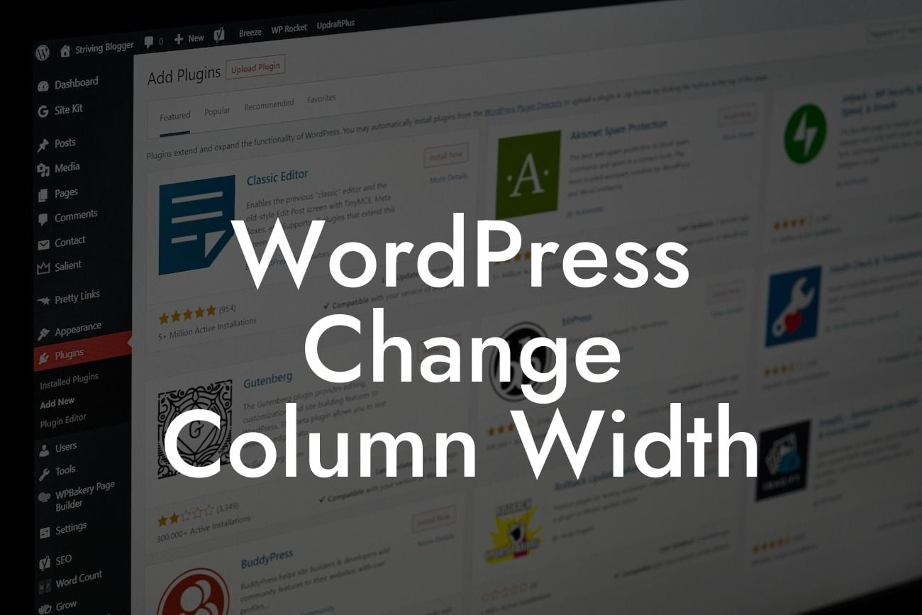 WordPress Change Column Width