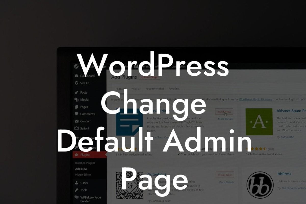 WordPress Change Default Admin Page