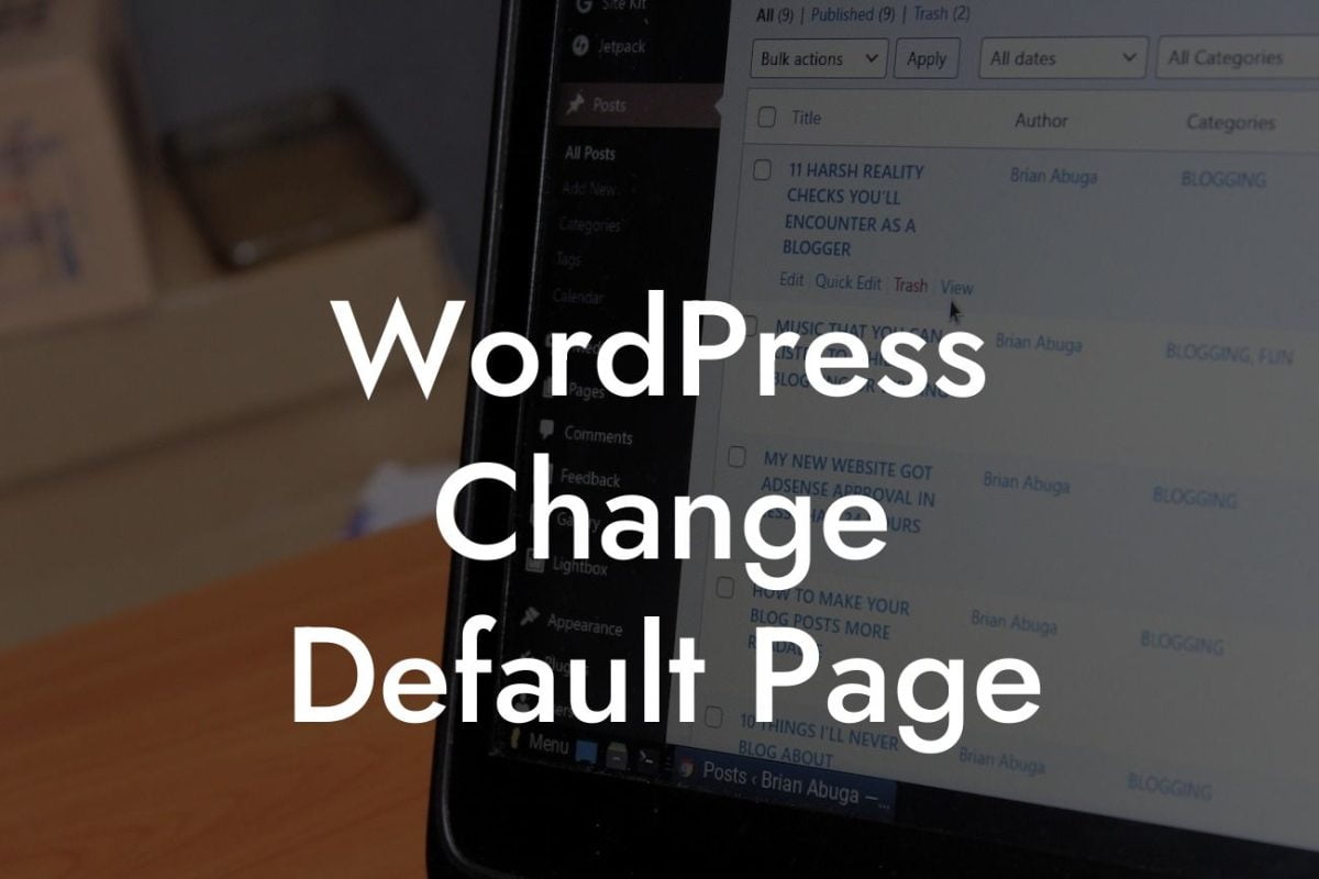 WordPress Change Default Page