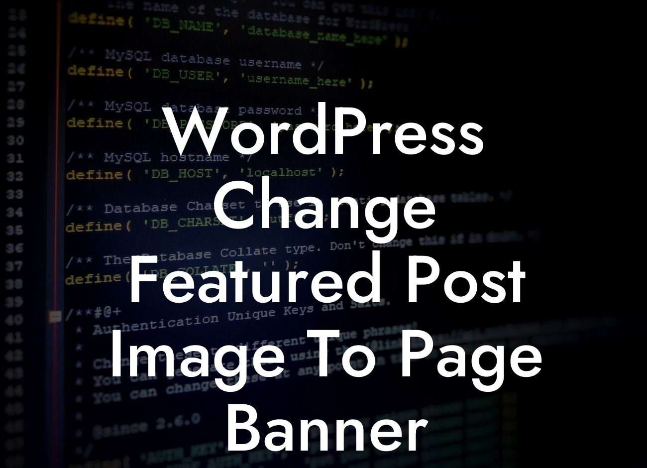 WordPress Change Featured Post Image To Page Banner