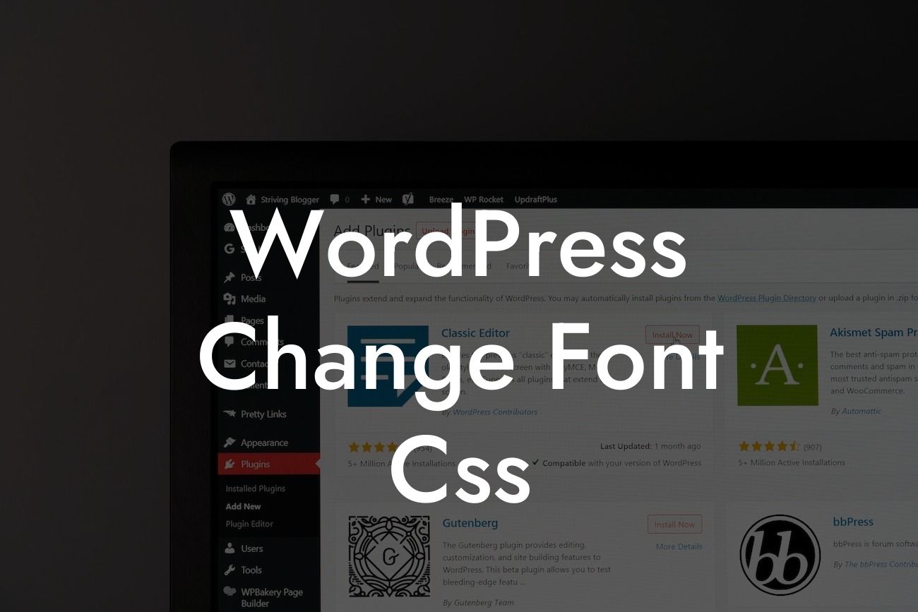 WordPress Change Font Css