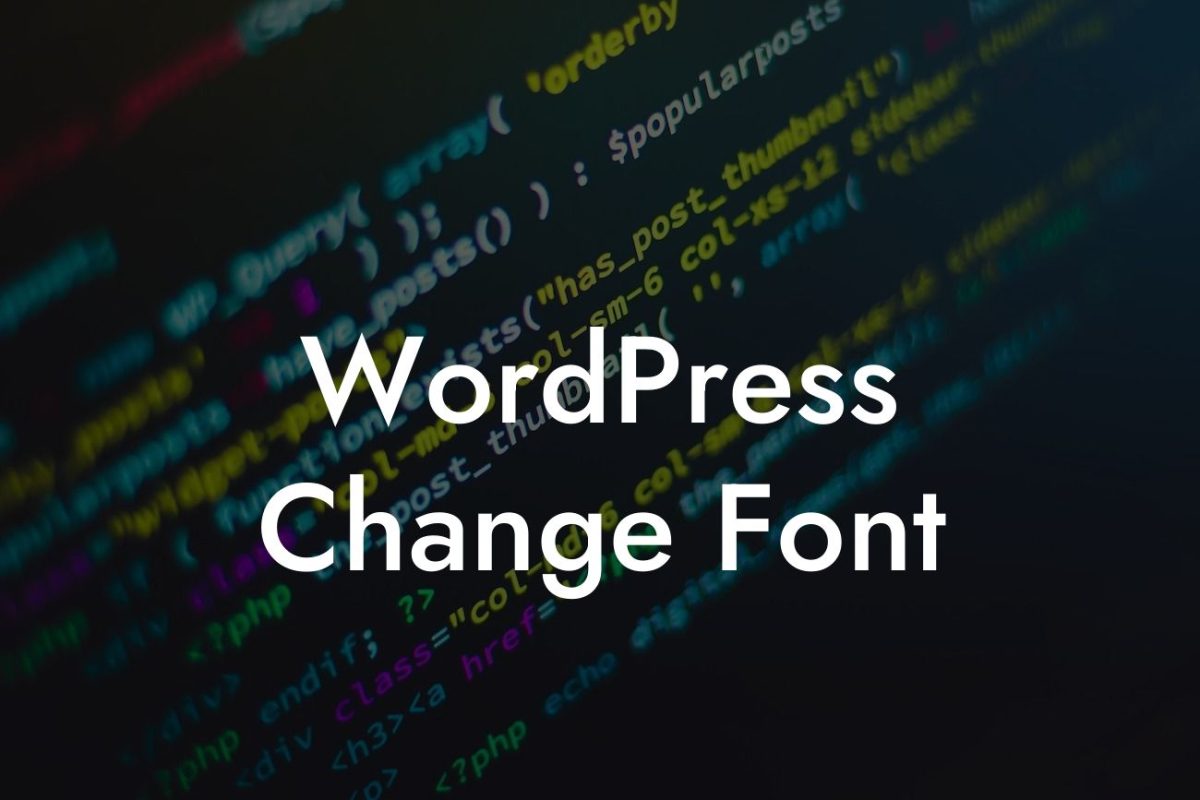 WordPress Change Font