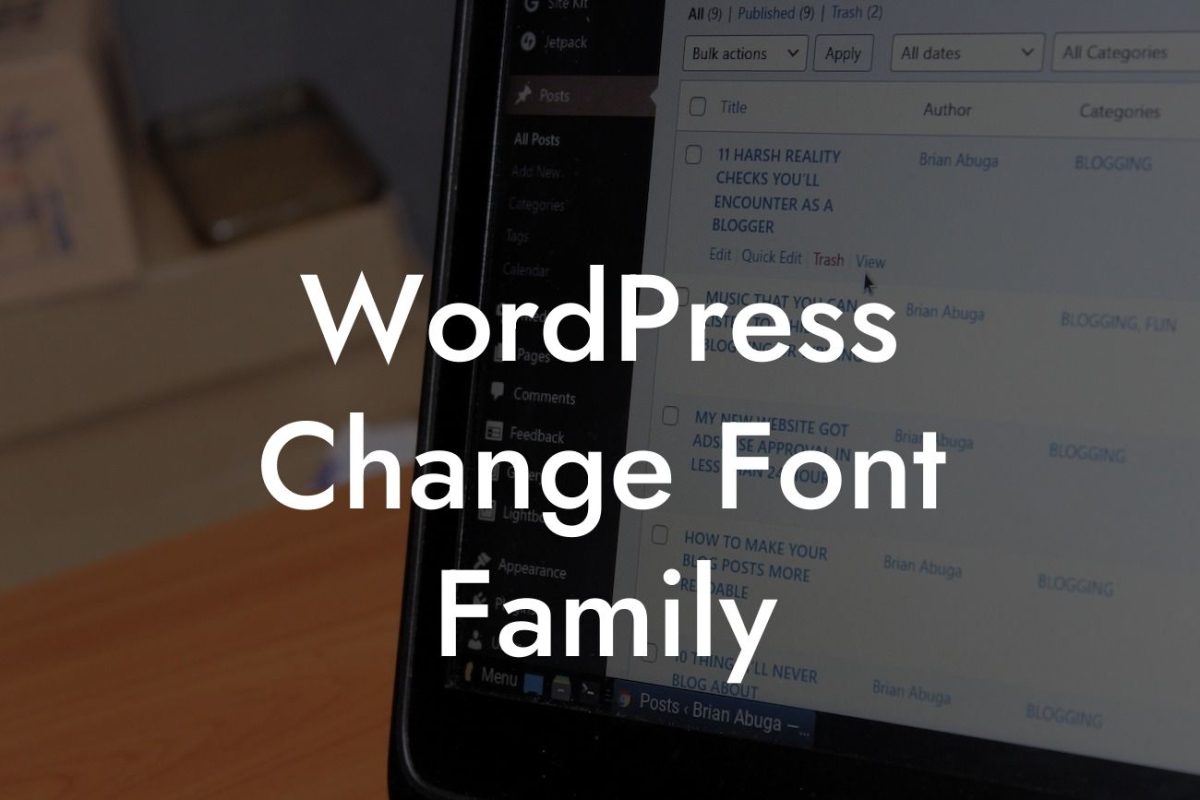 WordPress Change Font Family