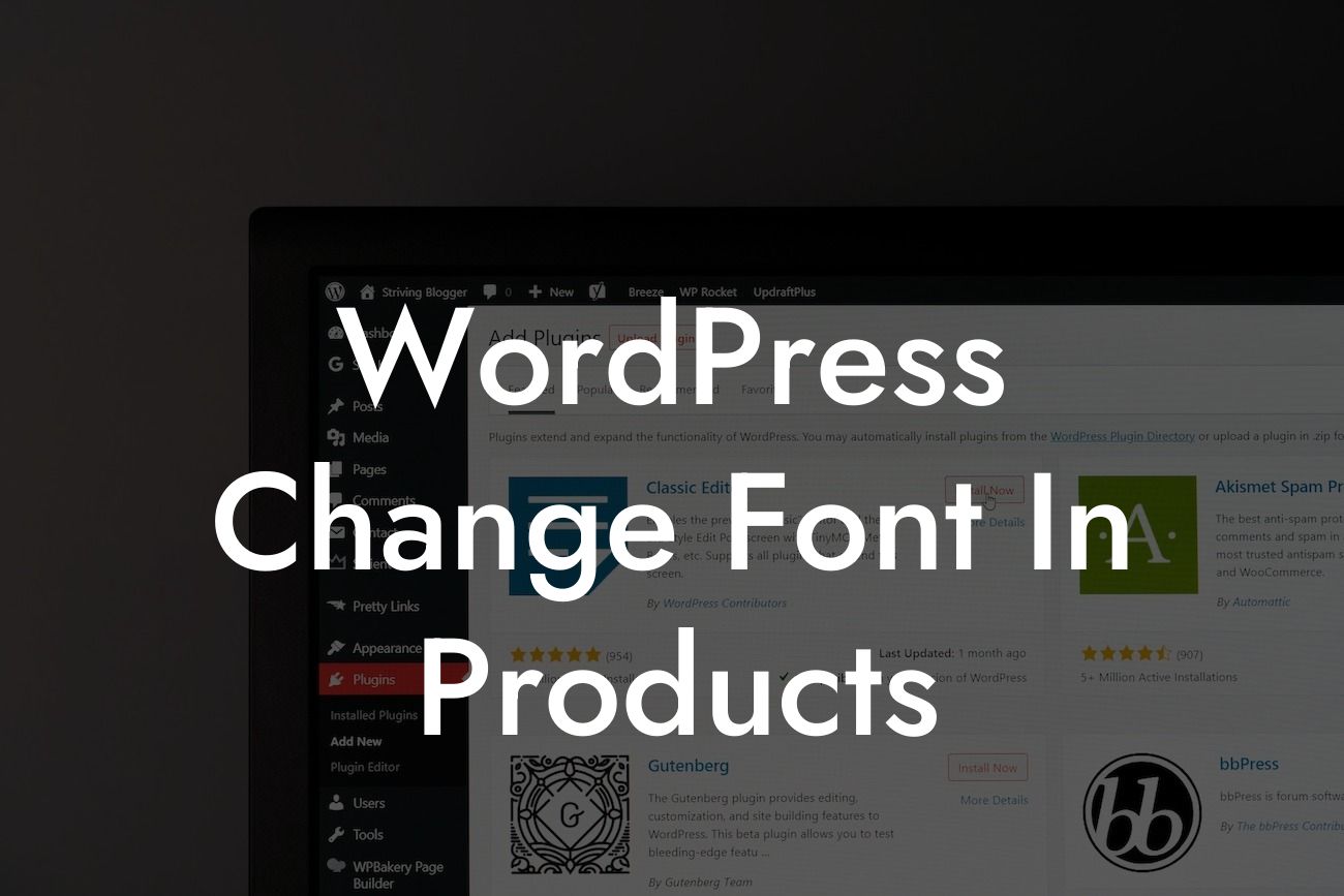 WordPress Change Font In Products