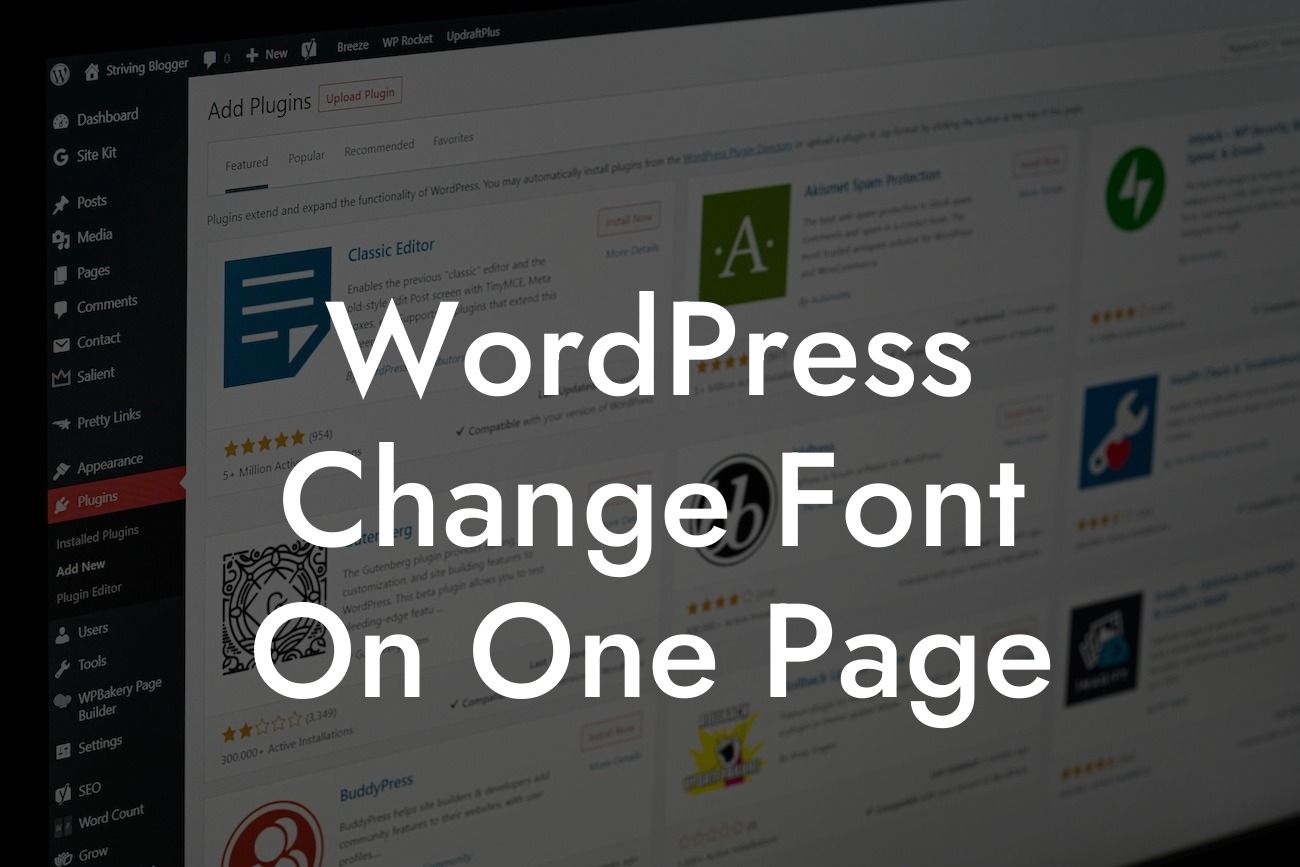 WordPress Change Font On One Page