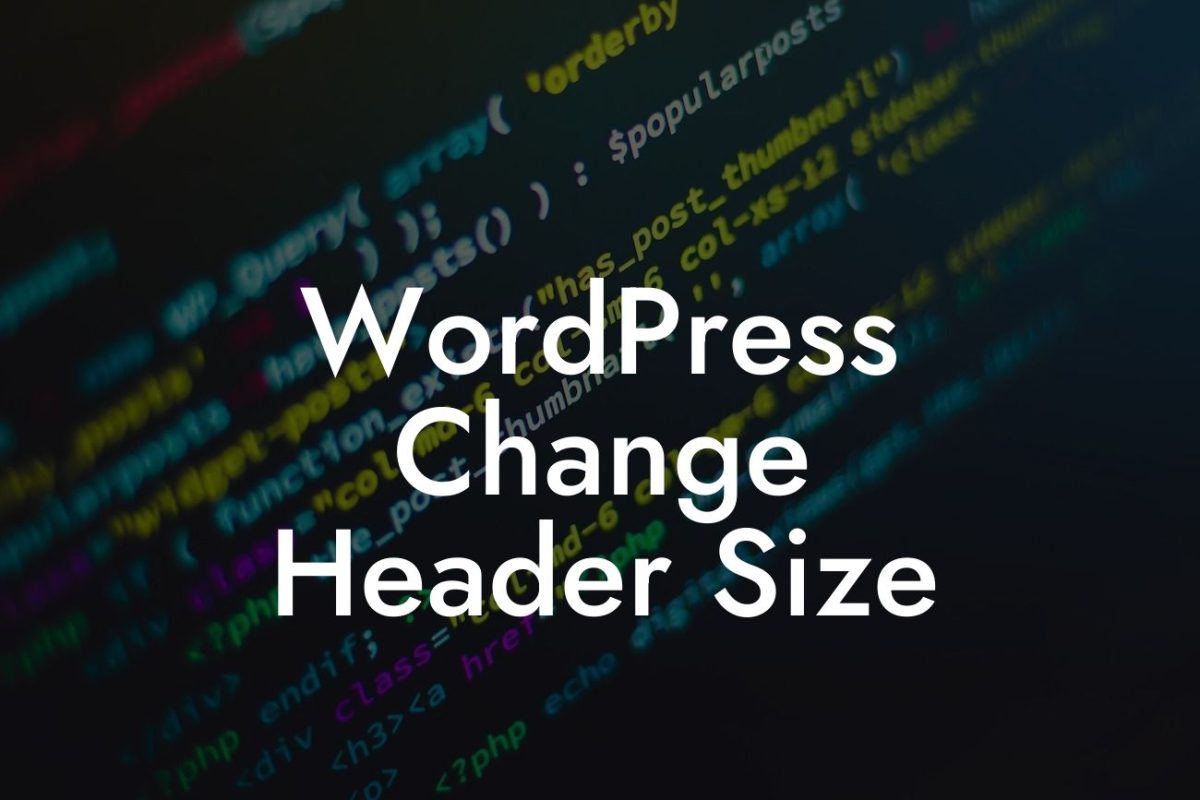 WordPress Change Header Size