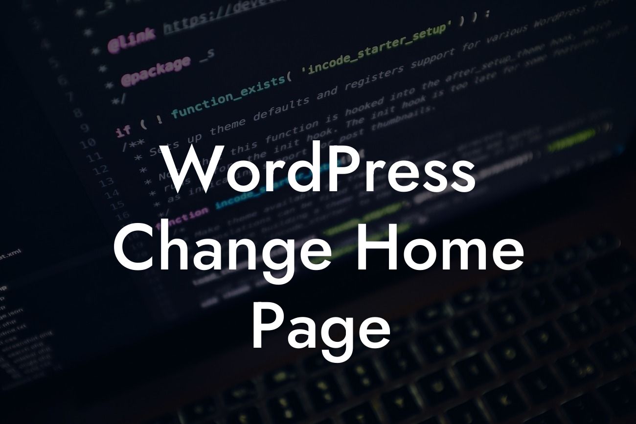 WordPress Change Home Page