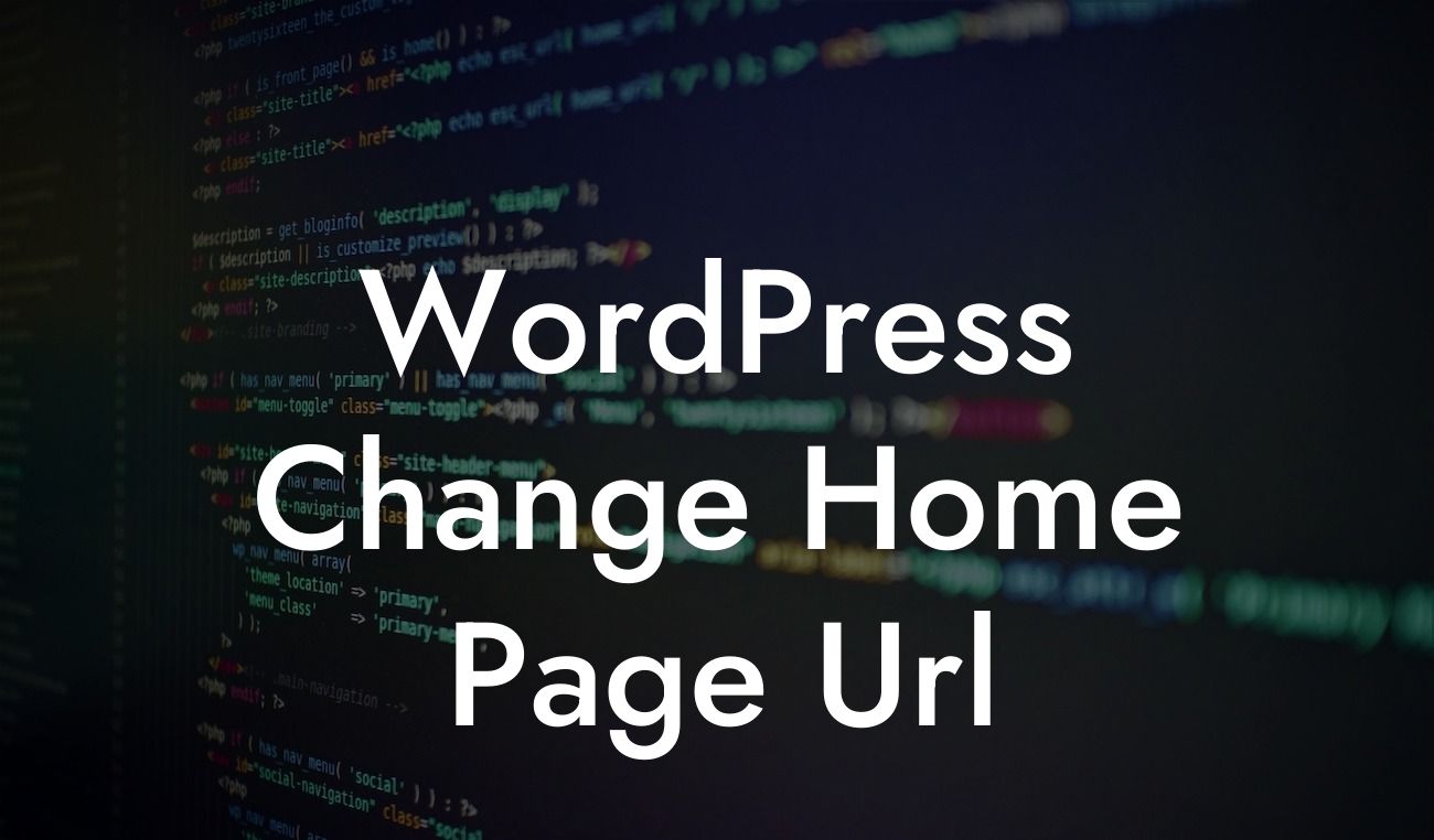 WordPress Change Home Page Url