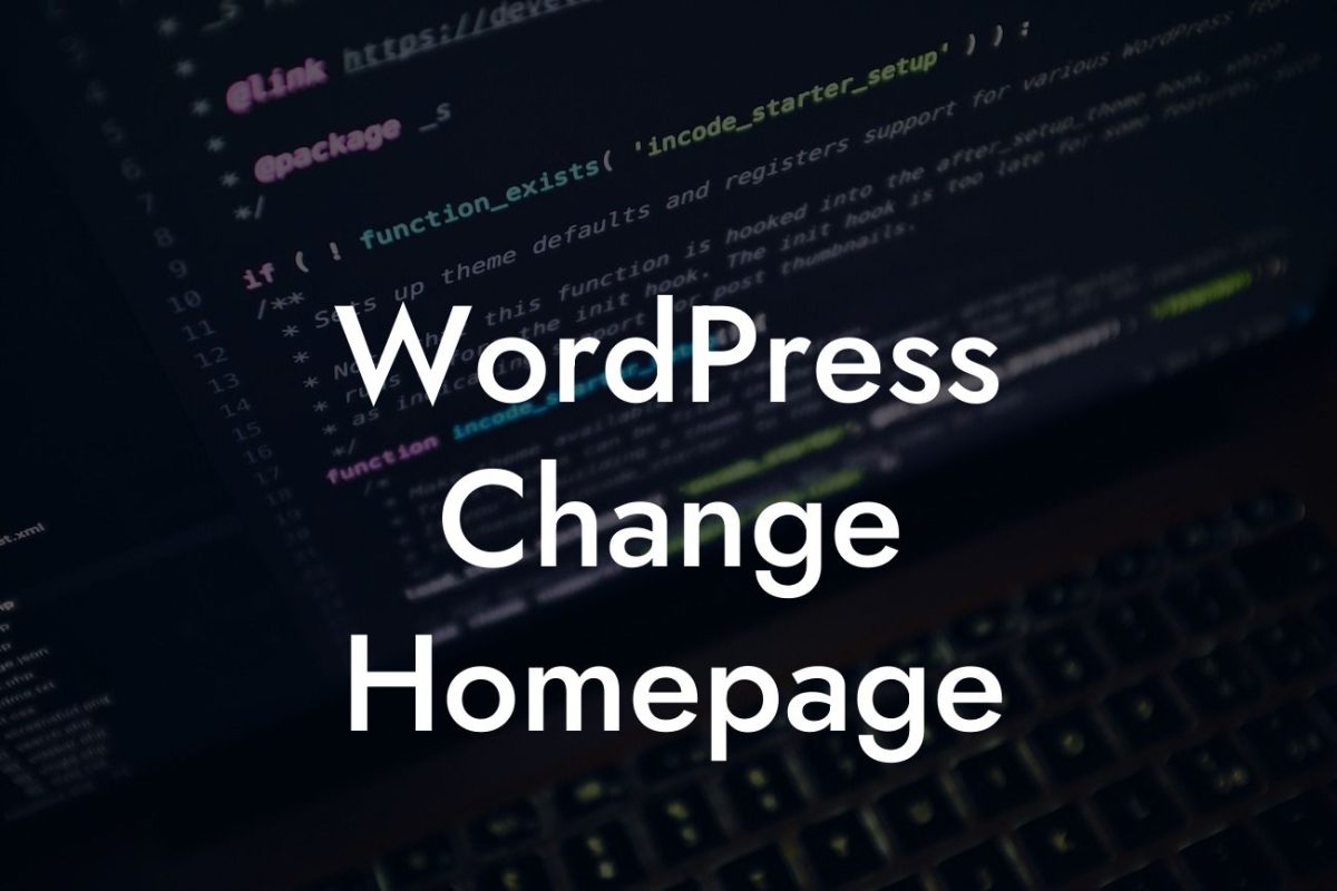 WordPress Change Homepage