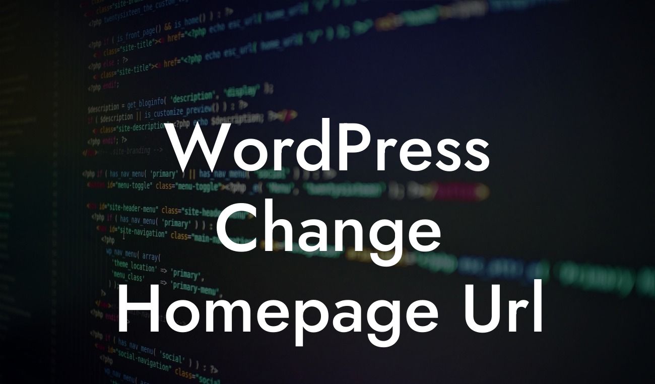 WordPress Change Homepage Url