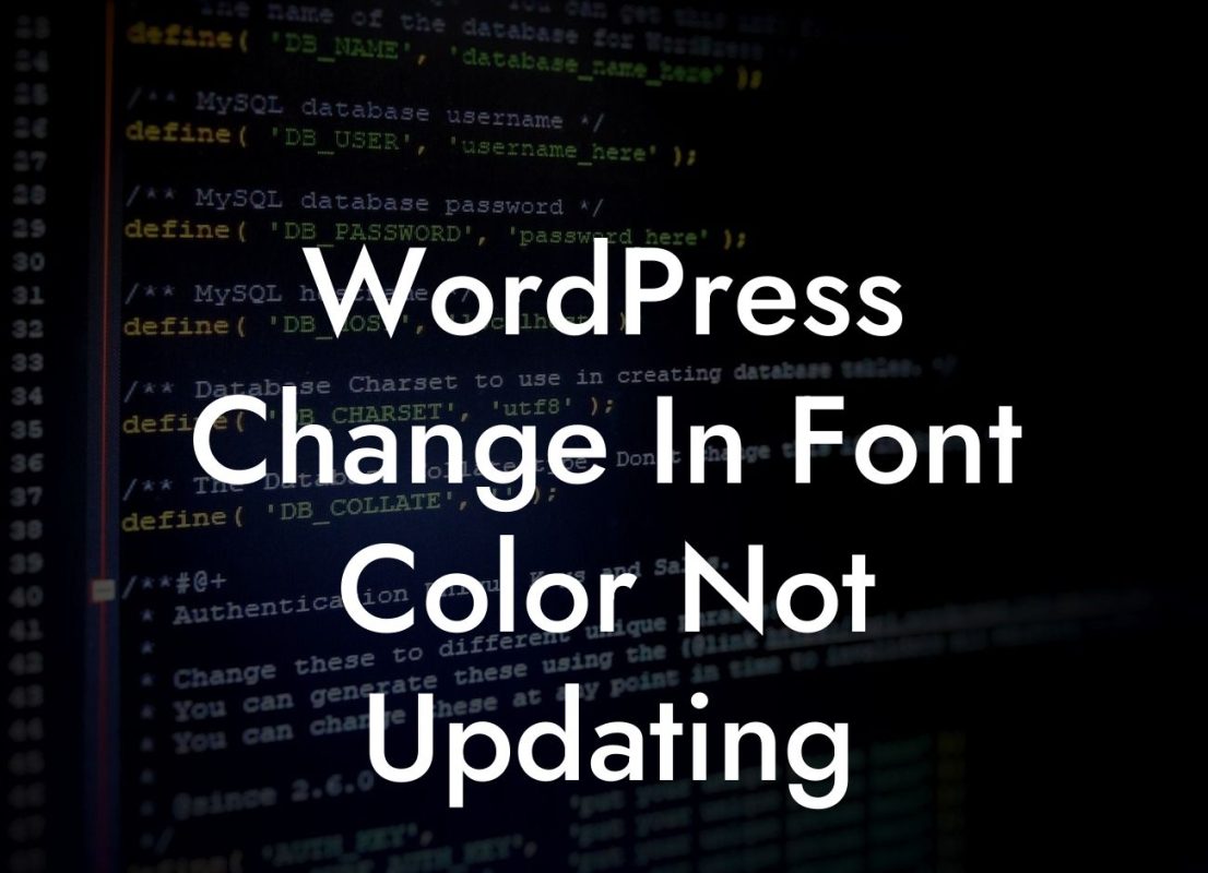 WordPress Change In Font Color Not Updating