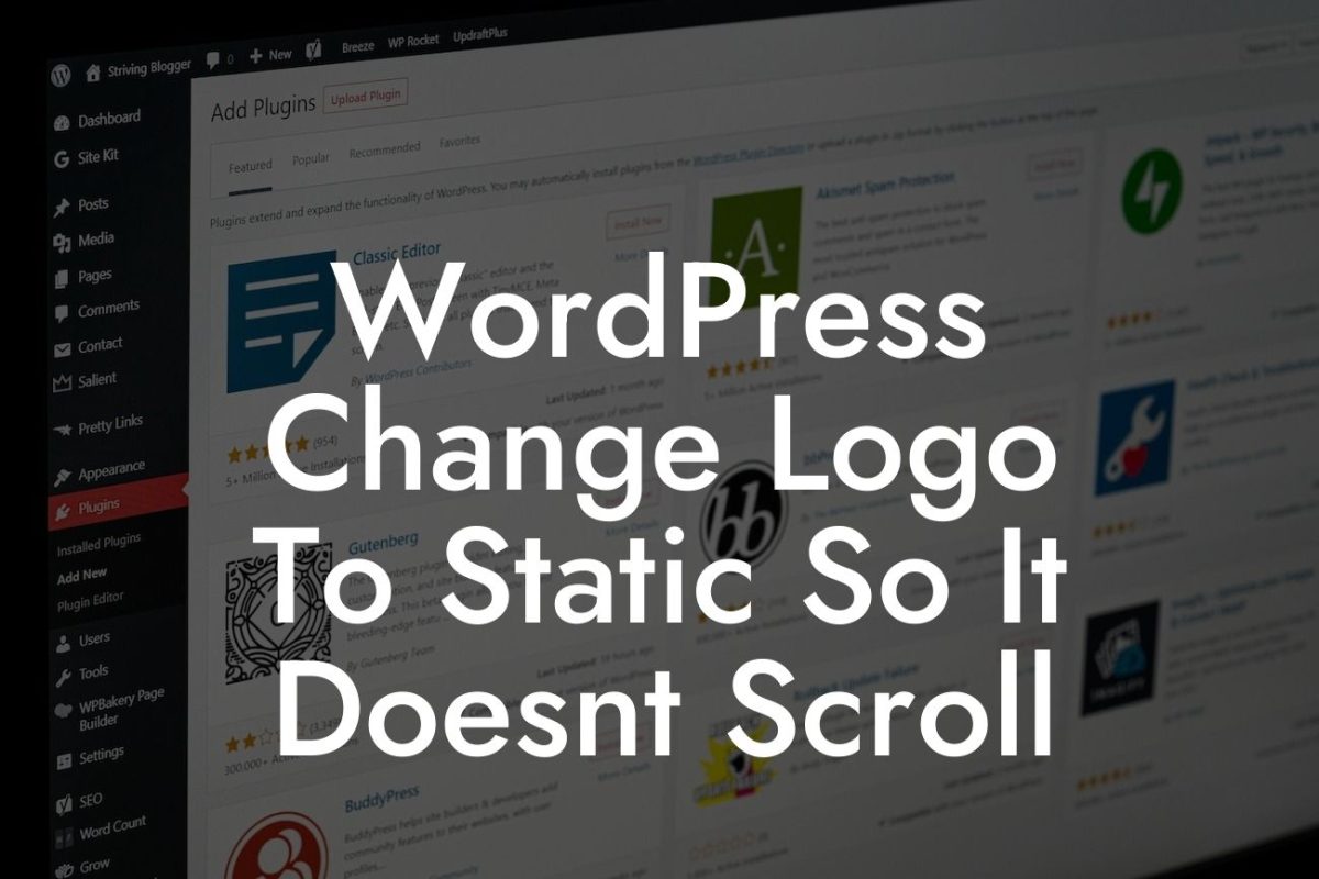 WordPress Change Logo To Static So It Doesnt Scroll