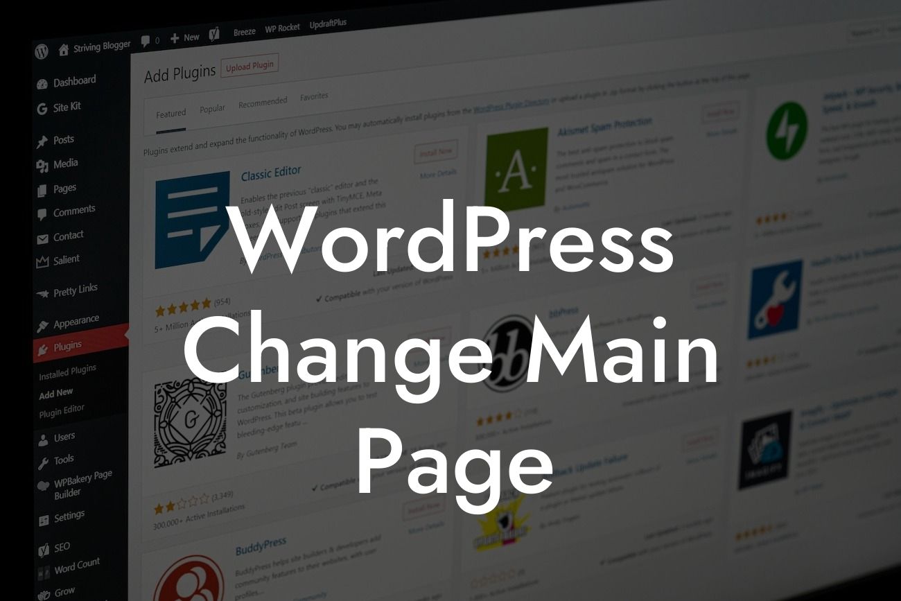 WordPress Change Main Page