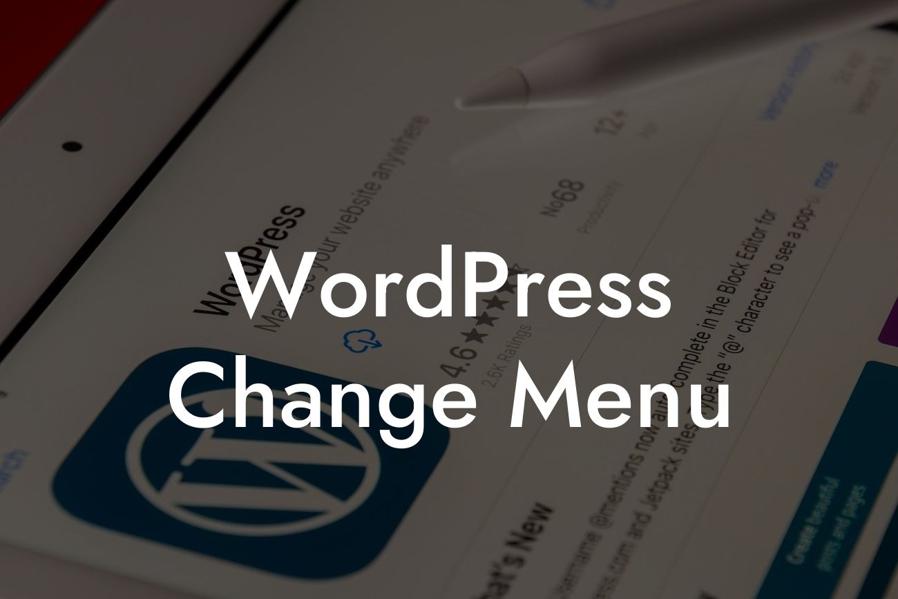 WordPress Change Menu