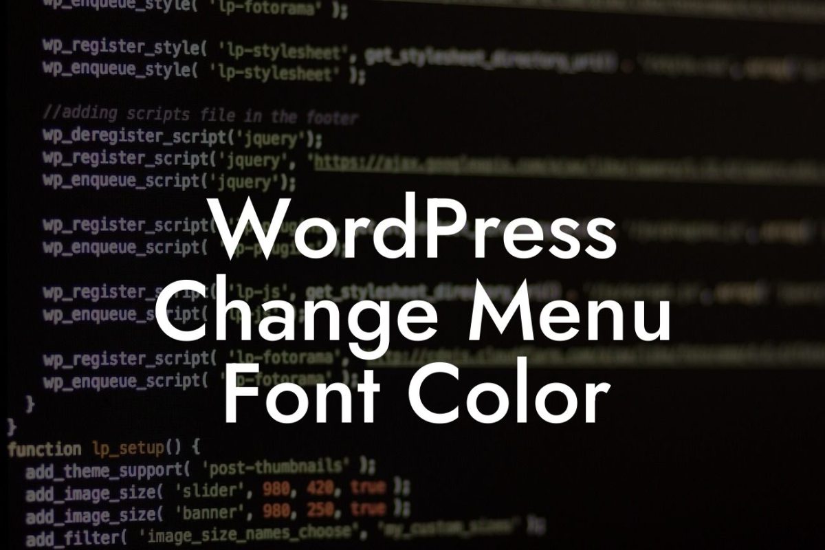 WordPress Change Menu Font Color