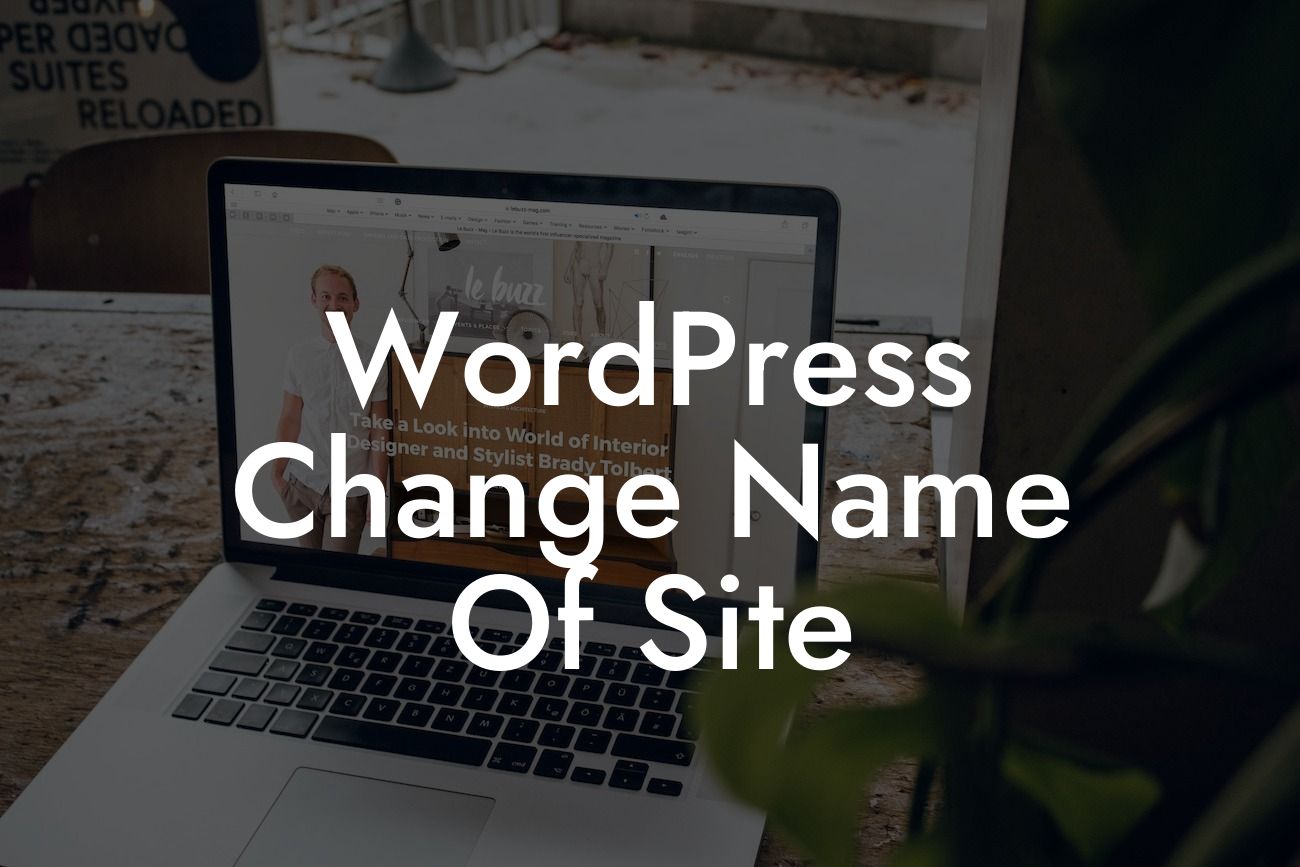 WordPress Change Name Of Site