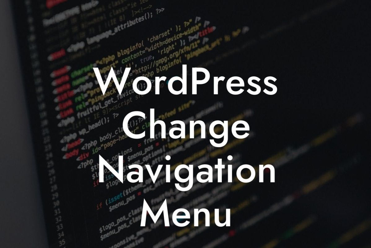 WordPress Change Navigation Menu