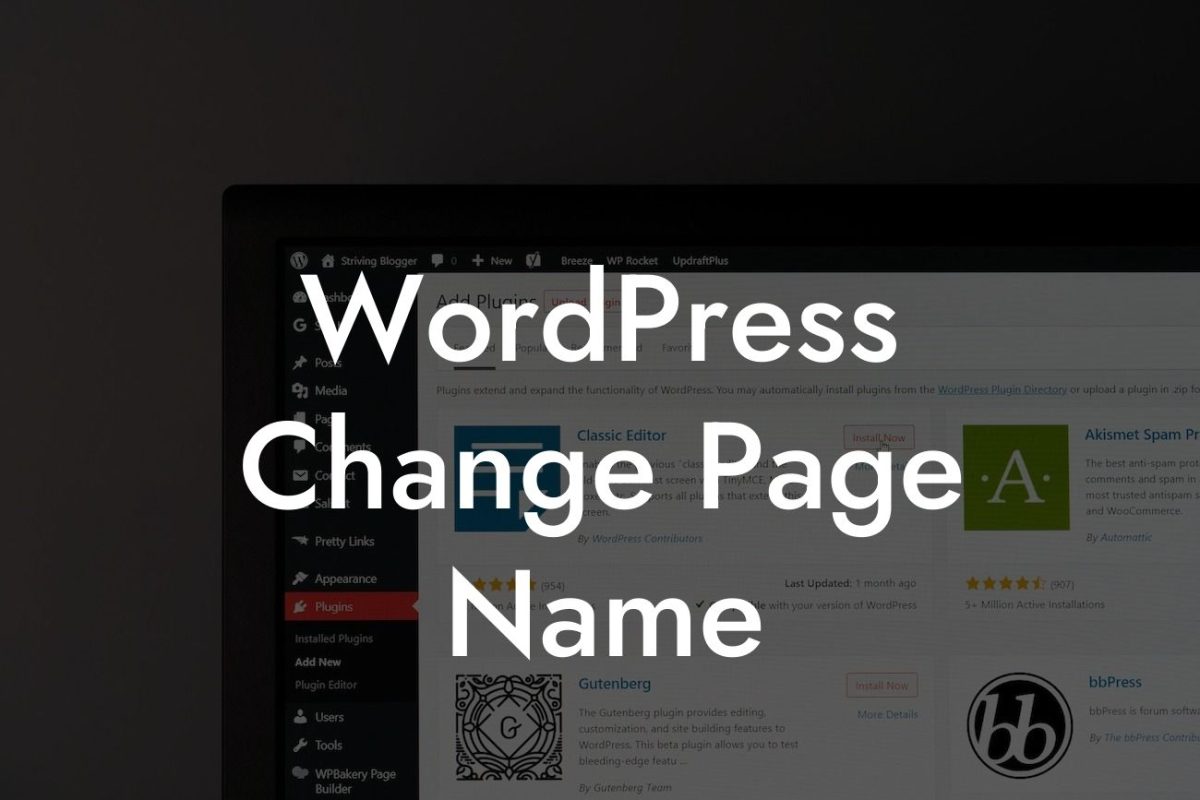 WordPress Change Page Name
