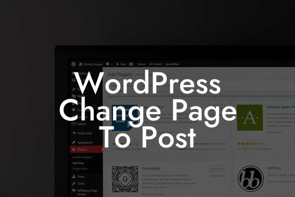 WordPress Change Page To Post