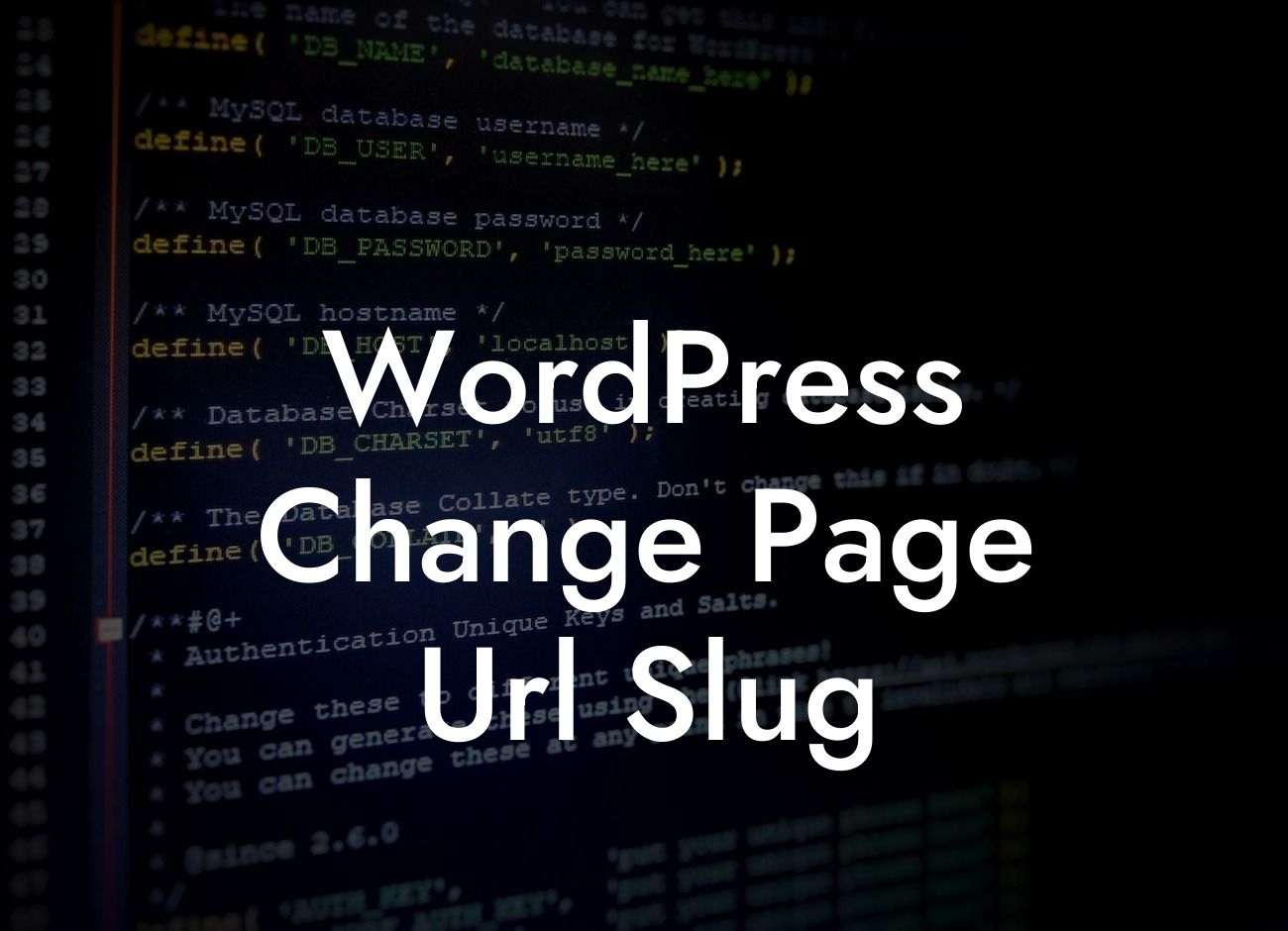 WordPress Change Page Url Slug