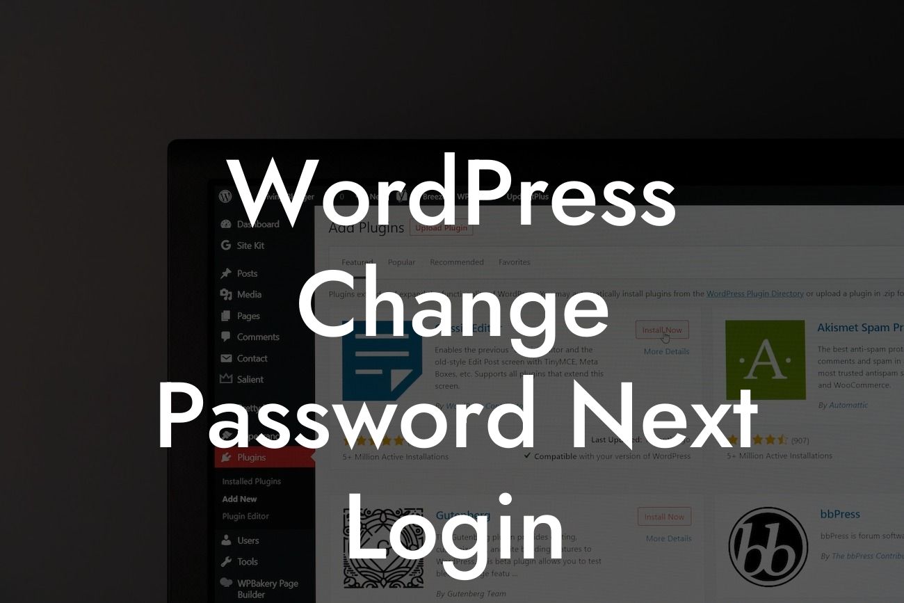 WordPress Change Password Next Login