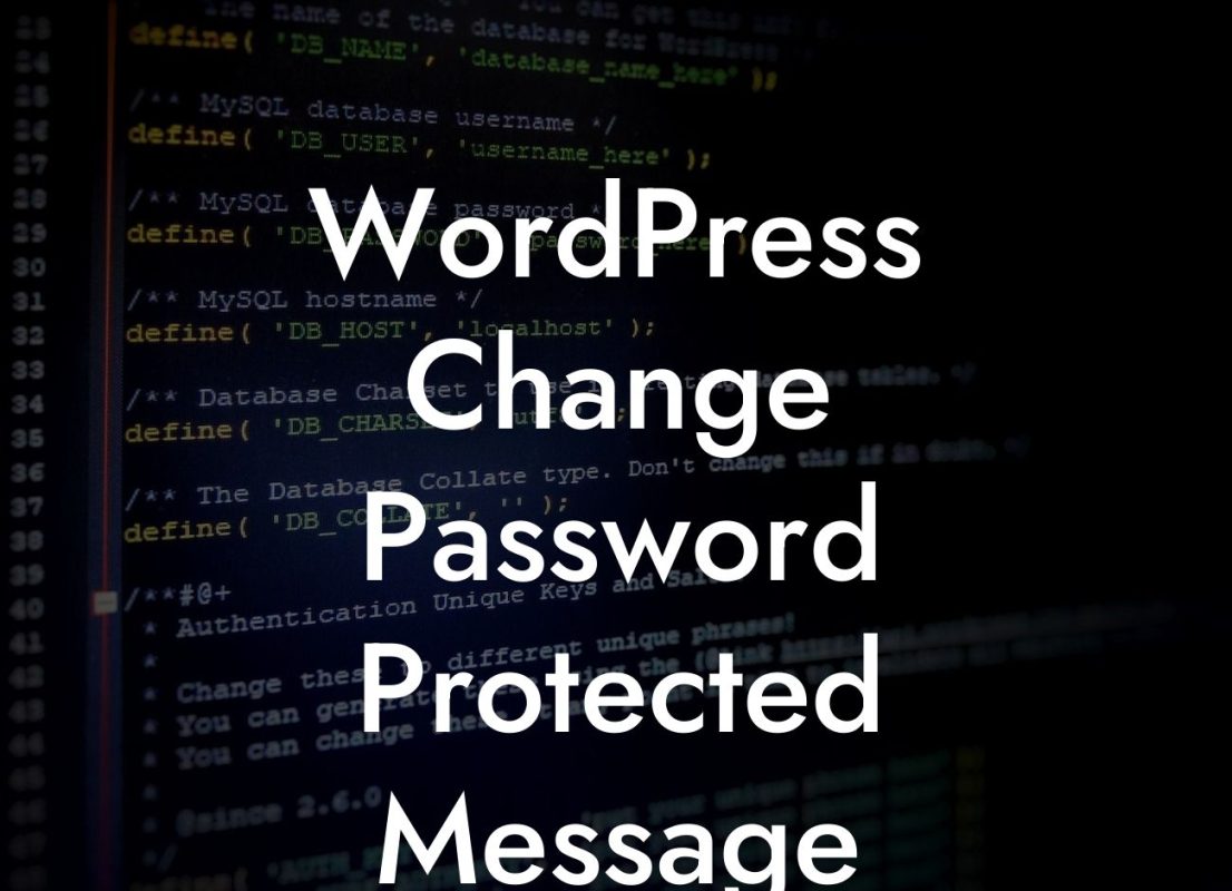 WordPress Change Password Protected Message